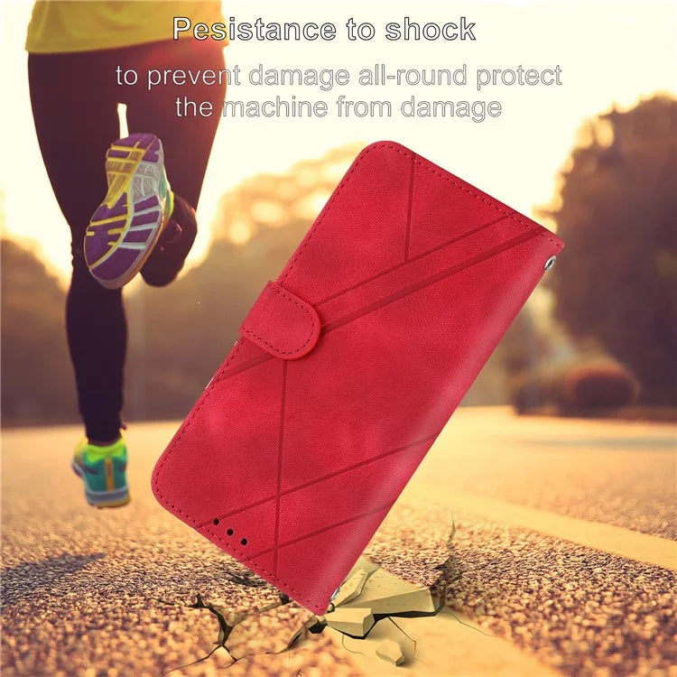 For Samsung Galaxy A35 5G Case with Strap Wallet Phone Cover Imprinted Line