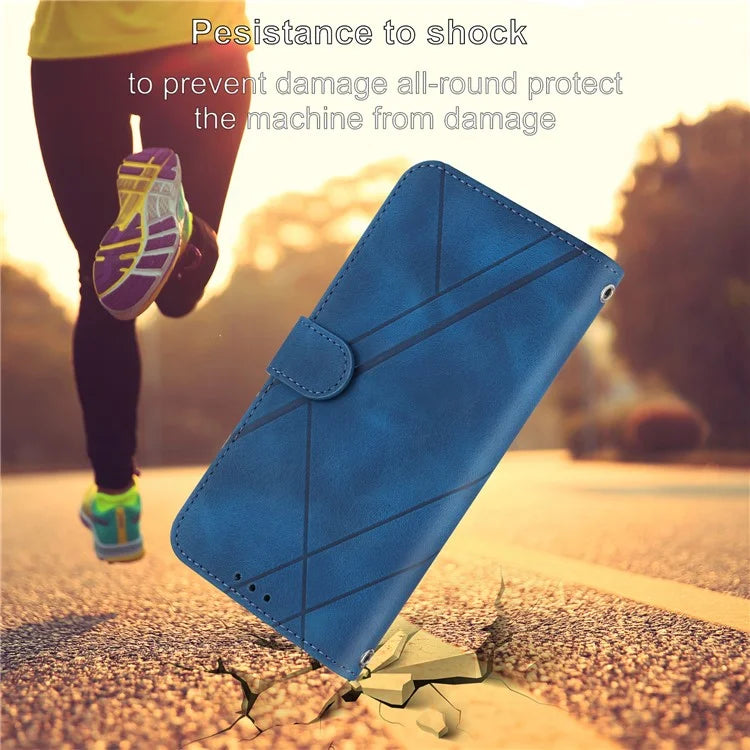 For Samsung Galaxy A35 5G Case with Strap Wallet Phone Cover Imprinted Line