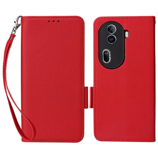 For Oppo Reno11 Pro 5G / Reno11 (China) 5G Phone Case Litchi Texture Cover with Hand Strap
