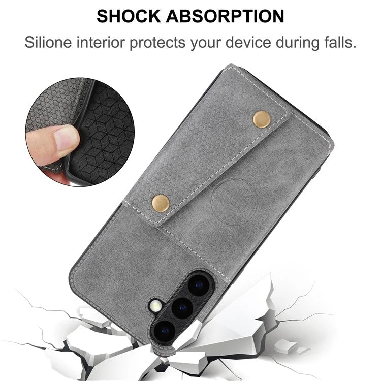 For Samsung Galaxy S24+ Phone Case Scratch-proof PU Leather+TPU Cover