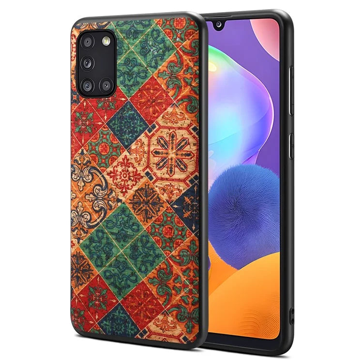 For Samsung Galaxy A31 Phone Case Seasons Floral Leather Coating Back Cover