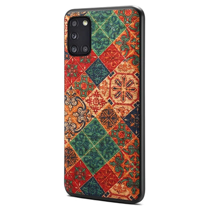 For Samsung Galaxy A31 Phone Case Seasons Floral Leather Coating Back Cover
