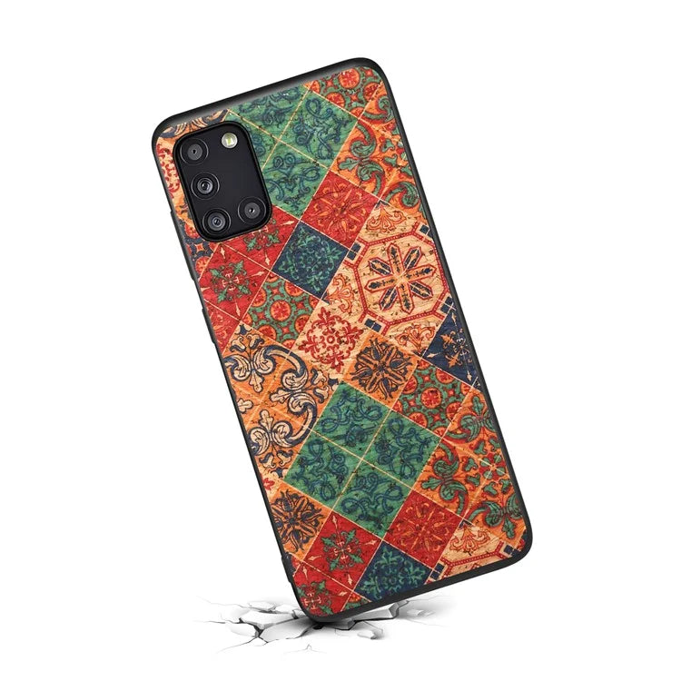 For Samsung Galaxy A31 Phone Case Seasons Floral Leather Coating Back Cover