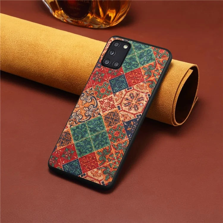 For Samsung Galaxy A31 Phone Case Seasons Floral Leather Coating Back Cover