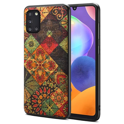 For Samsung Galaxy A31 Phone Case Seasons Floral Leather Coating Back Cover