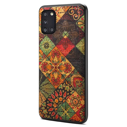 For Samsung Galaxy A31 Phone Case Seasons Floral Leather Coating Back Cover