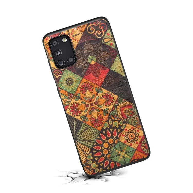 For Samsung Galaxy A31 Phone Case Seasons Floral Leather Coating Back Cover