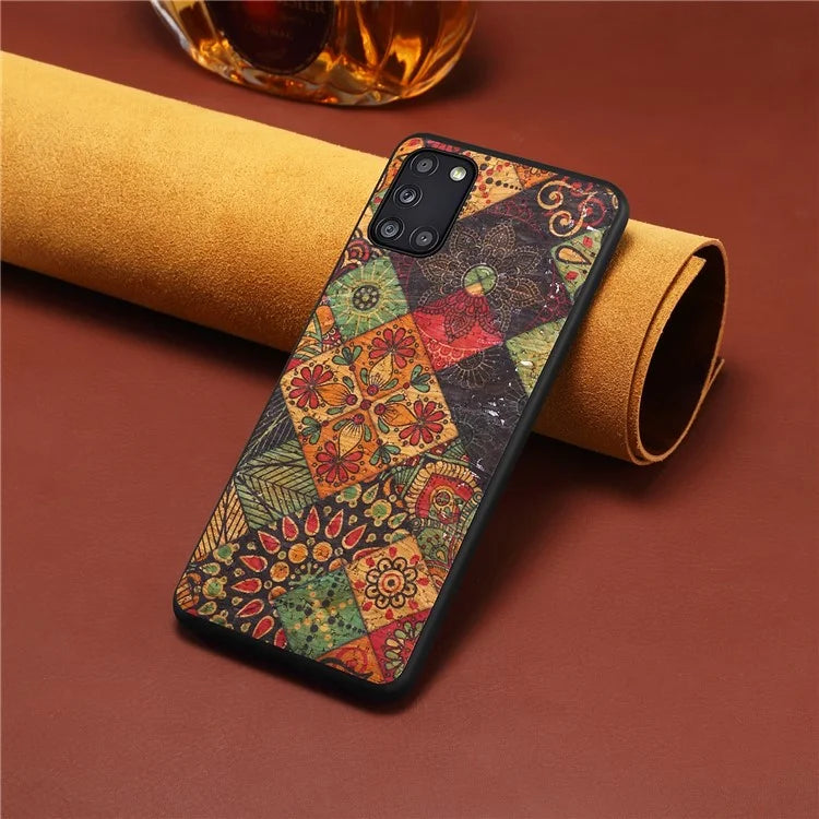 For Samsung Galaxy A31 Phone Case Seasons Floral Leather Coating Back Cover