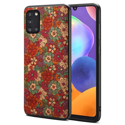 For Samsung Galaxy A31 Phone Case Seasons Floral Leather Coating Back Cover