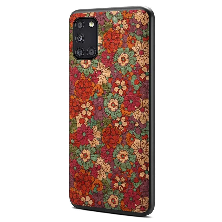 For Samsung Galaxy A31 Phone Case Seasons Floral Leather Coating Back Cover