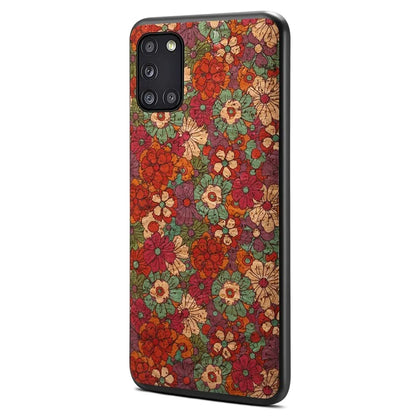 For Samsung Galaxy A31 Phone Case Seasons Floral Leather Coating Back Cover