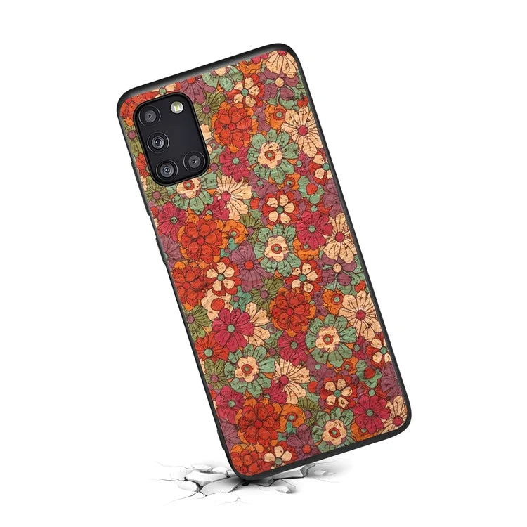 For Samsung Galaxy A31 Phone Case Seasons Floral Leather Coating Back Cover