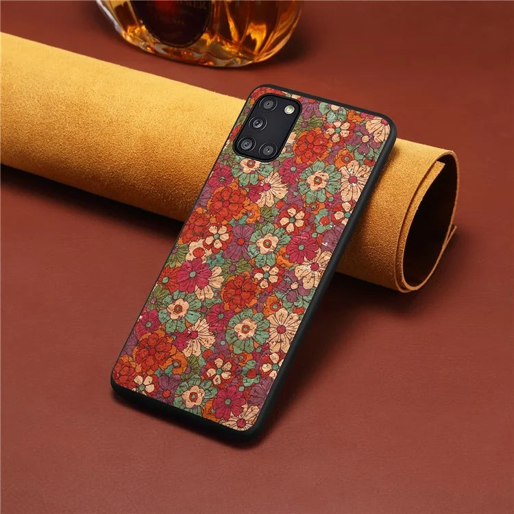 For Samsung Galaxy A31 Phone Case Seasons Floral Leather Coating Back Cover