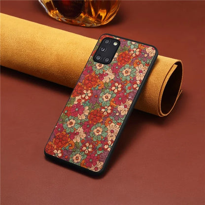 For Samsung Galaxy A31 Phone Case Seasons Floral Leather Coating Back Cover