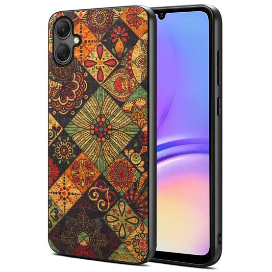 For Samsung Galaxy A05 4G Case Leather+PC+TPU Phone Cover Flower Pattern