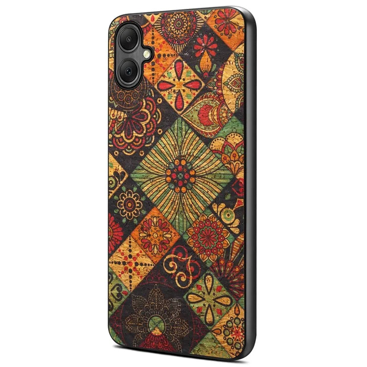 For Samsung Galaxy A05 4G Case Leather+PC+TPU Phone Cover Flower Pattern