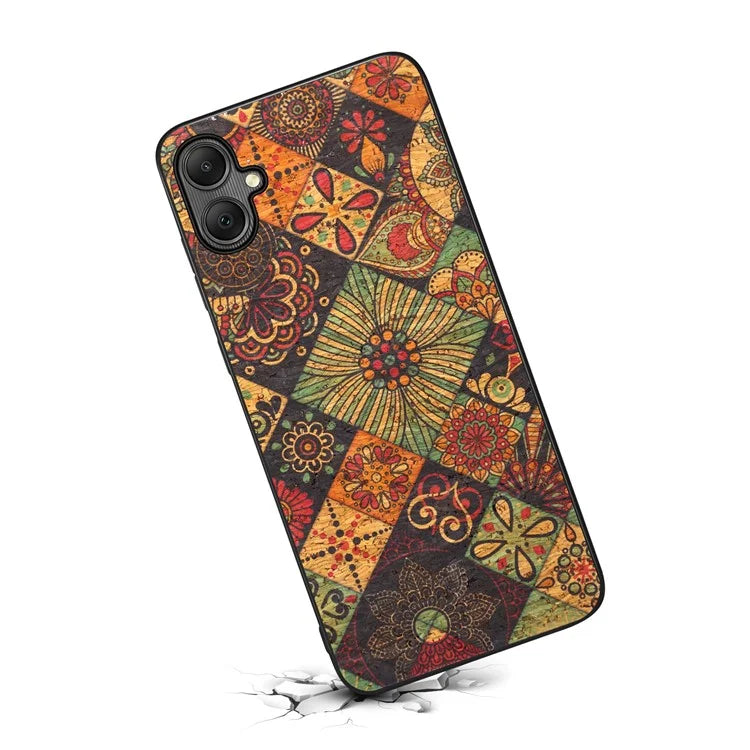 For Samsung Galaxy A05 4G Case Leather+PC+TPU Phone Cover Flower Pattern