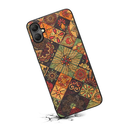 For Samsung Galaxy A05 4G Case Leather+PC+TPU Phone Cover Flower Pattern