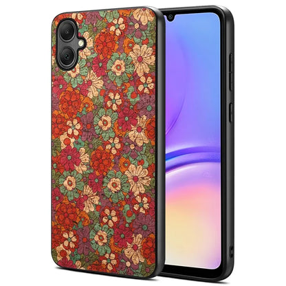For Samsung Galaxy A05 4G Case Leather+PC+TPU Phone Cover Flower Pattern