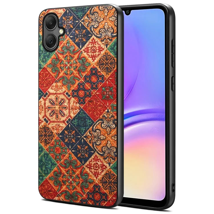 For Samsung Galaxy A05 4G Case Leather+PC+TPU Phone Cover Flower Pattern