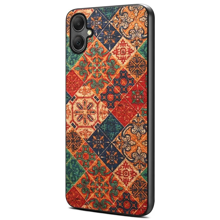 For Samsung Galaxy A05 4G Case Leather+PC+TPU Phone Cover Flower Pattern