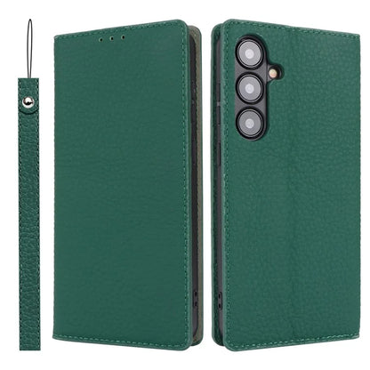 For Samsung Galaxy S24 Phone Case Genuine Cow Leather Wallet Cover Phone Stand