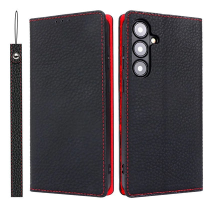 For Samsung Galaxy S24 Phone Case Genuine Cow Leather Wallet Cover Phone Stand