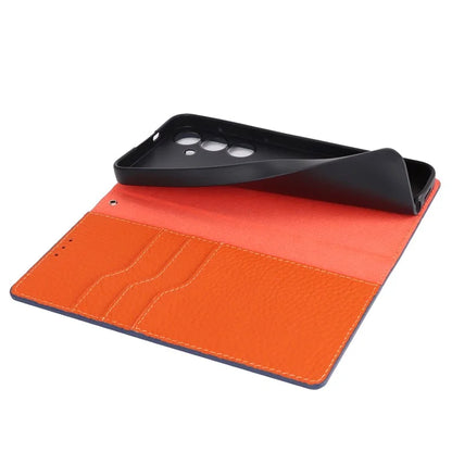 For Samsung Galaxy S24 Phone Case Genuine Cow Leather Wallet Cover Phone Stand