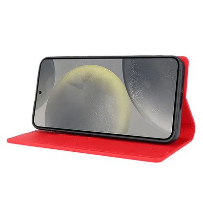 For Samsung Galaxy S24 Phone Case Genuine Cow Leather Wallet Cover Phone Stand