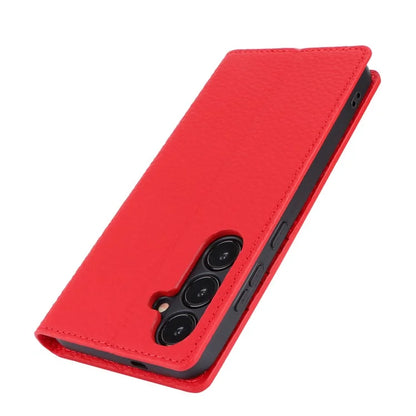 For Samsung Galaxy S24 Phone Case Genuine Cow Leather Wallet Cover Phone Stand
