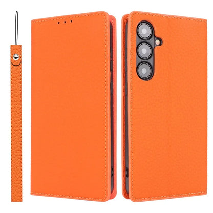 For Samsung Galaxy S24 Phone Case Genuine Cow Leather Wallet Cover Phone Stand