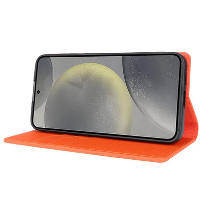 For Samsung Galaxy S24 Phone Case Genuine Cow Leather Wallet Cover Phone Stand