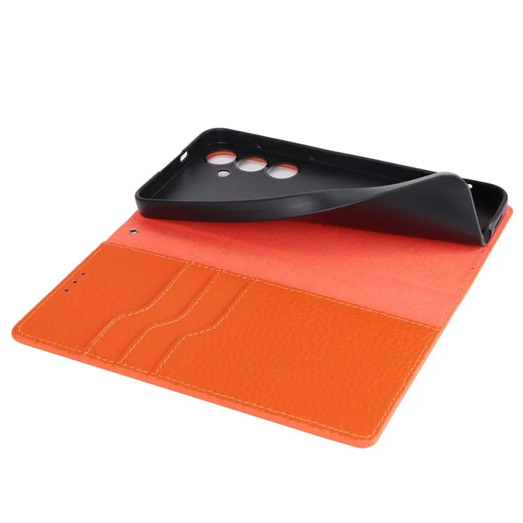 For Samsung Galaxy S24 Phone Case Genuine Cow Leather Wallet Cover Phone Stand