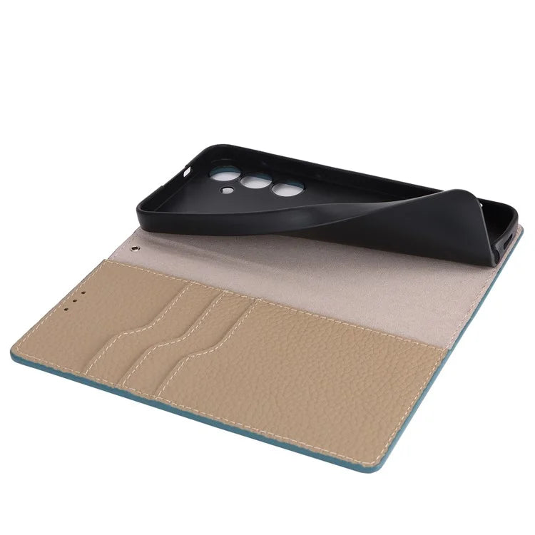 For Samsung Galaxy S24 Phone Case Genuine Cow Leather Wallet Cover Phone Stand