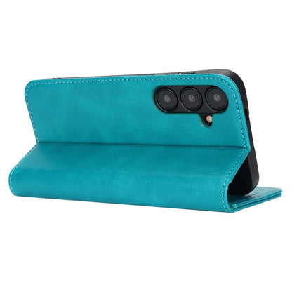 For Samsung Galaxy S24+ Wallet Case Calf Texture Leather Phone Cover