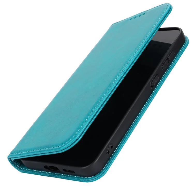 For Samsung Galaxy S24+ Wallet Case Calf Texture Leather Phone Cover