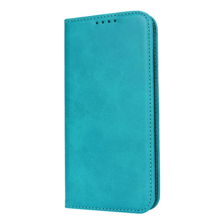 For Samsung Galaxy S24+ Wallet Case Calf Texture Leather Phone Cover