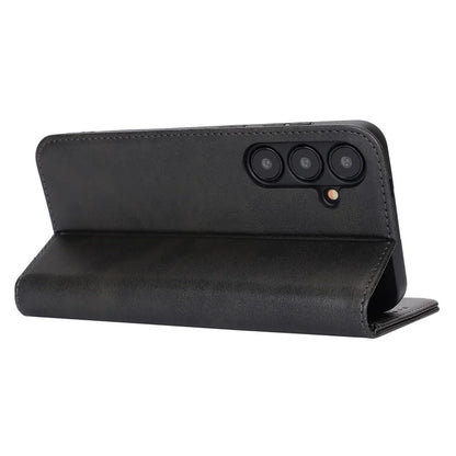 For Samsung Galaxy S24+ Wallet Case Calf Texture Leather Phone Cover