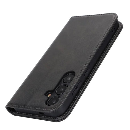For Samsung Galaxy S24+ Wallet Case Calf Texture Leather Phone Cover