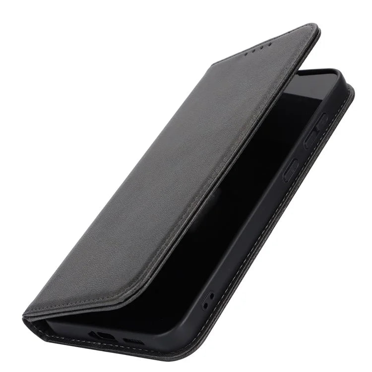 For Samsung Galaxy S24+ Wallet Case Calf Texture Leather Phone Cover