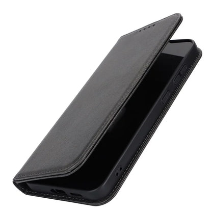 For Samsung Galaxy S24+ Wallet Case Calf Texture Leather Phone Cover