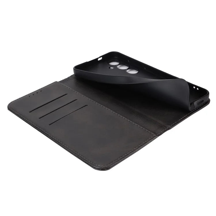 For Samsung Galaxy S24+ Wallet Case Calf Texture Leather Phone Cover