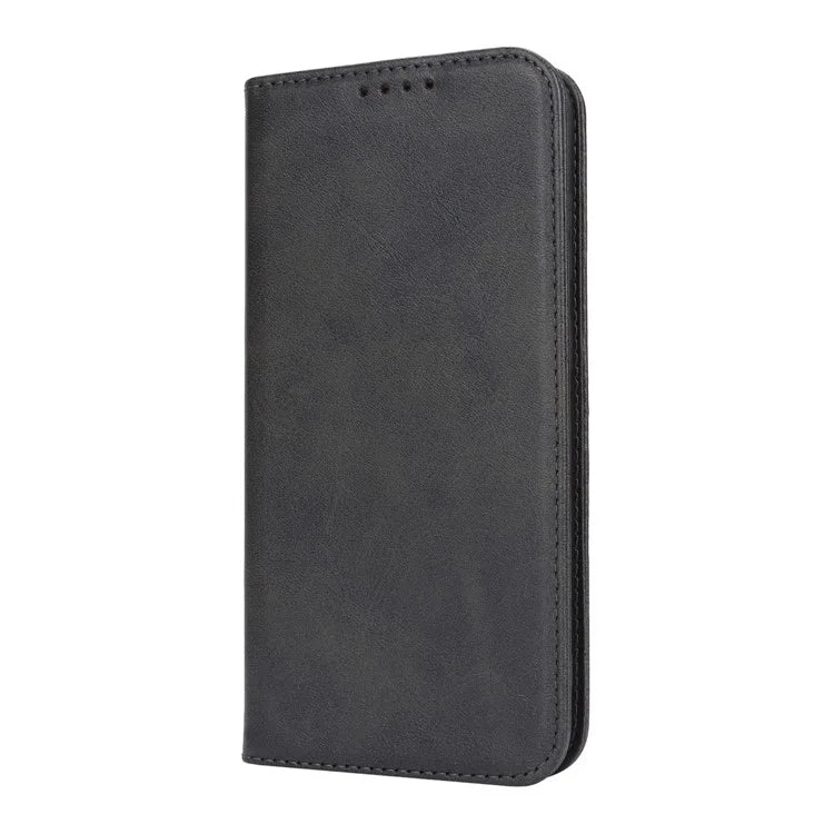 For Samsung Galaxy S24+ Wallet Case Calf Texture Leather Phone Cover