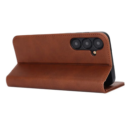 For Samsung Galaxy S24+ Wallet Case Calf Texture Leather Phone Cover