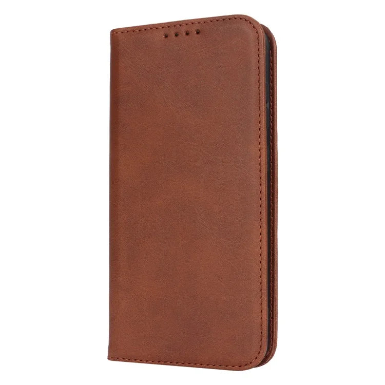 For Samsung Galaxy S24+ Wallet Case Calf Texture Leather Phone Cover