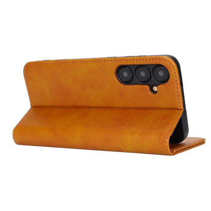 For Samsung Galaxy S24+ Wallet Case Calf Texture Leather Phone Cover