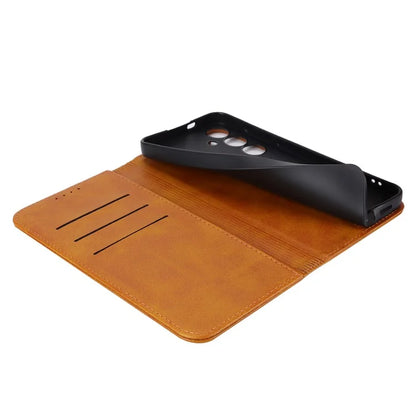 For Samsung Galaxy S24+ Wallet Case Calf Texture Leather Phone Cover