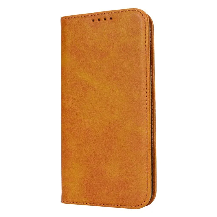 For Samsung Galaxy S24+ Wallet Case Calf Texture Leather Phone Cover