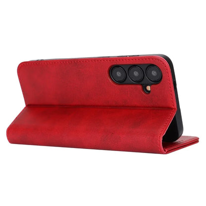 For Samsung Galaxy S24+ Wallet Case Calf Texture Leather Phone Cover