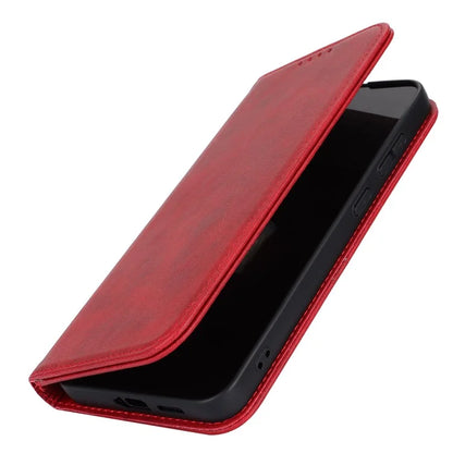 For Samsung Galaxy S24+ Wallet Case Calf Texture Leather Phone Cover